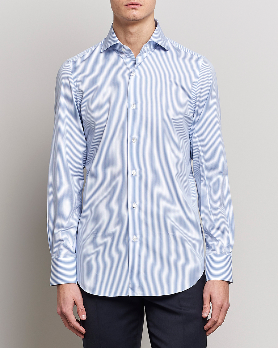 Uomini | Camicie | Finamore Napoli | Milano Slim Fit Classic Shirt Blue