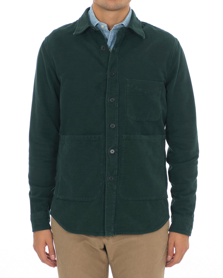 Uomini | Camicie | Aspesi | Garment Dyed Cotton Shirt Jacket Dark Green