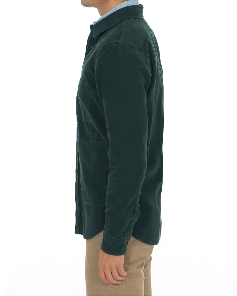 Uomini | Camicie | Aspesi | Garment Dyed Cotton Shirt Jacket Dark Green