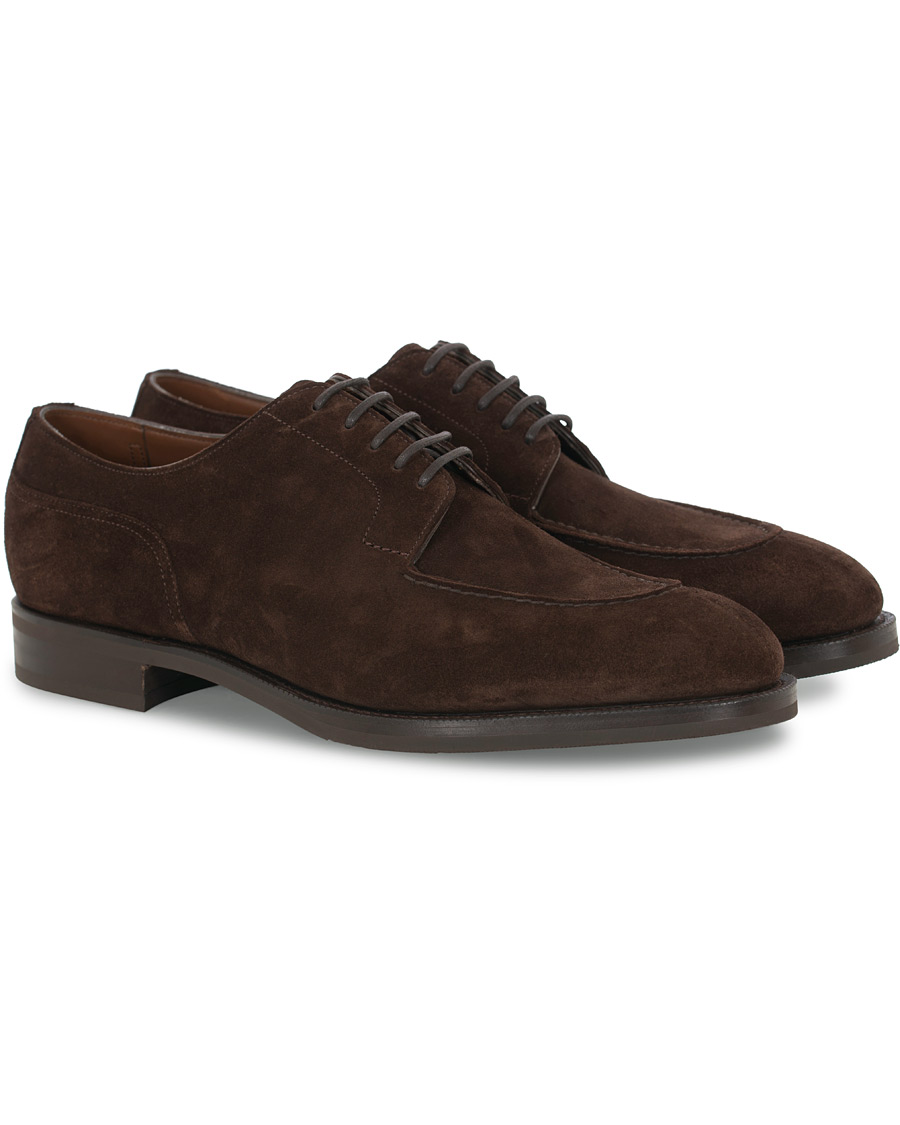 Uomini | Edward Green Dover Split Toe R2 Sole Derby Mink Suede | Edward Green | Dover Split Toe R2 Sole Derby Mink Suede