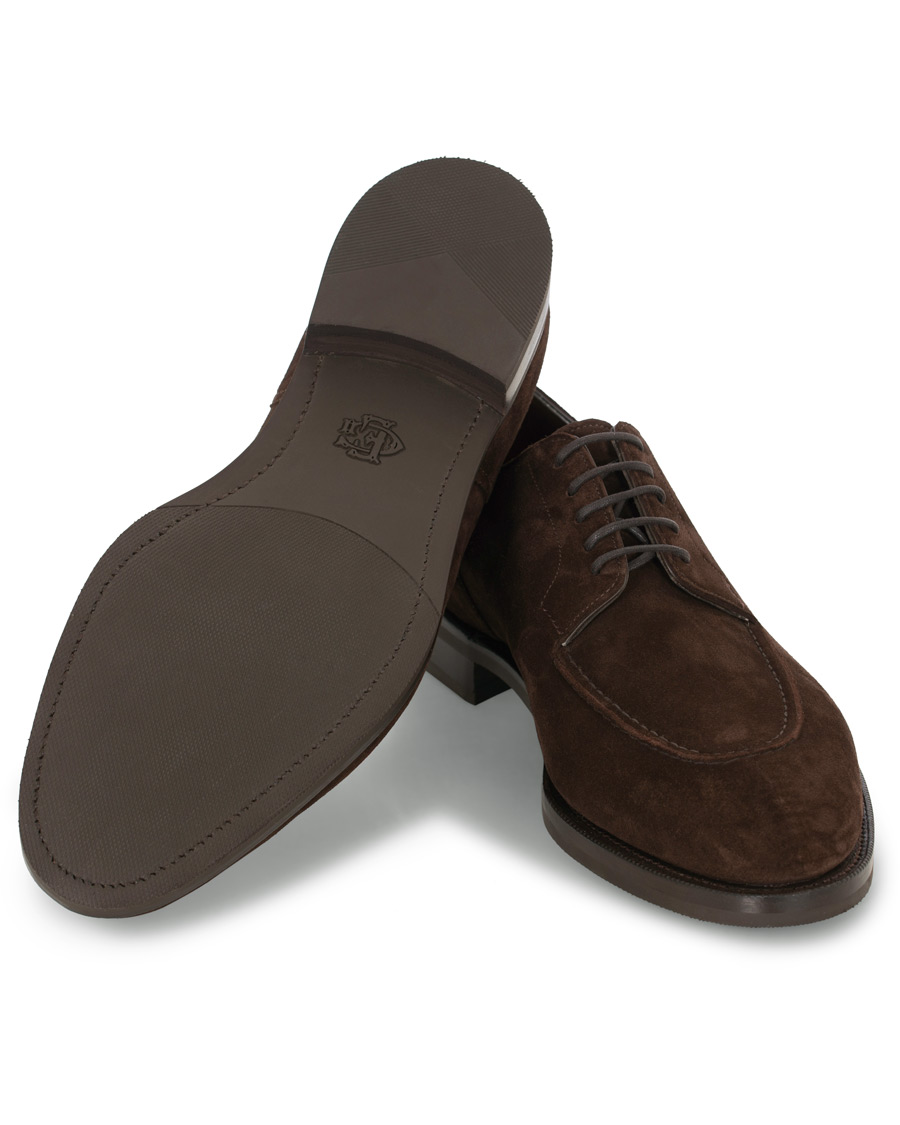 Uomini | Edward Green Dover Split Toe R2 Sole Derby Mink Suede | Edward Green | Dover Split Toe R2 Sole Derby Mink Suede
