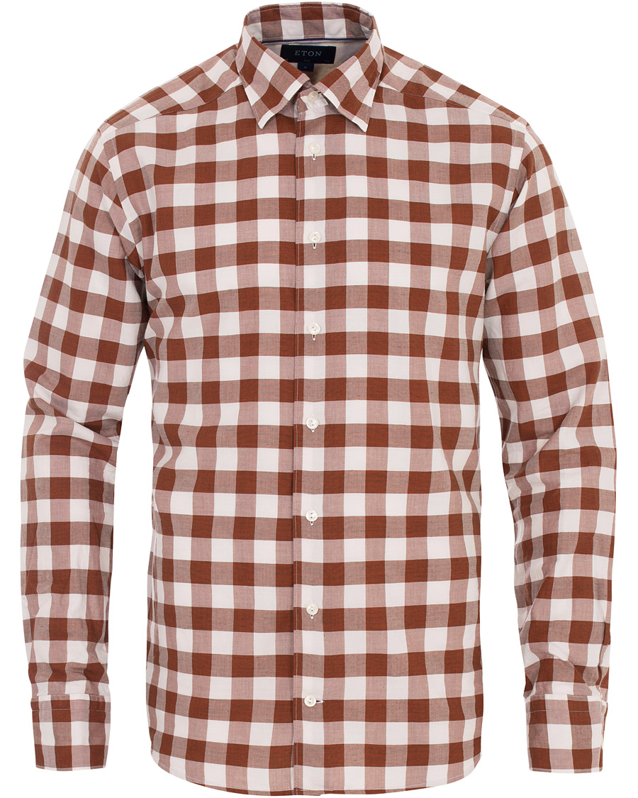 Uomini | Camicie | Eton | Slim Fit Twill Button Under Shirt Red/White