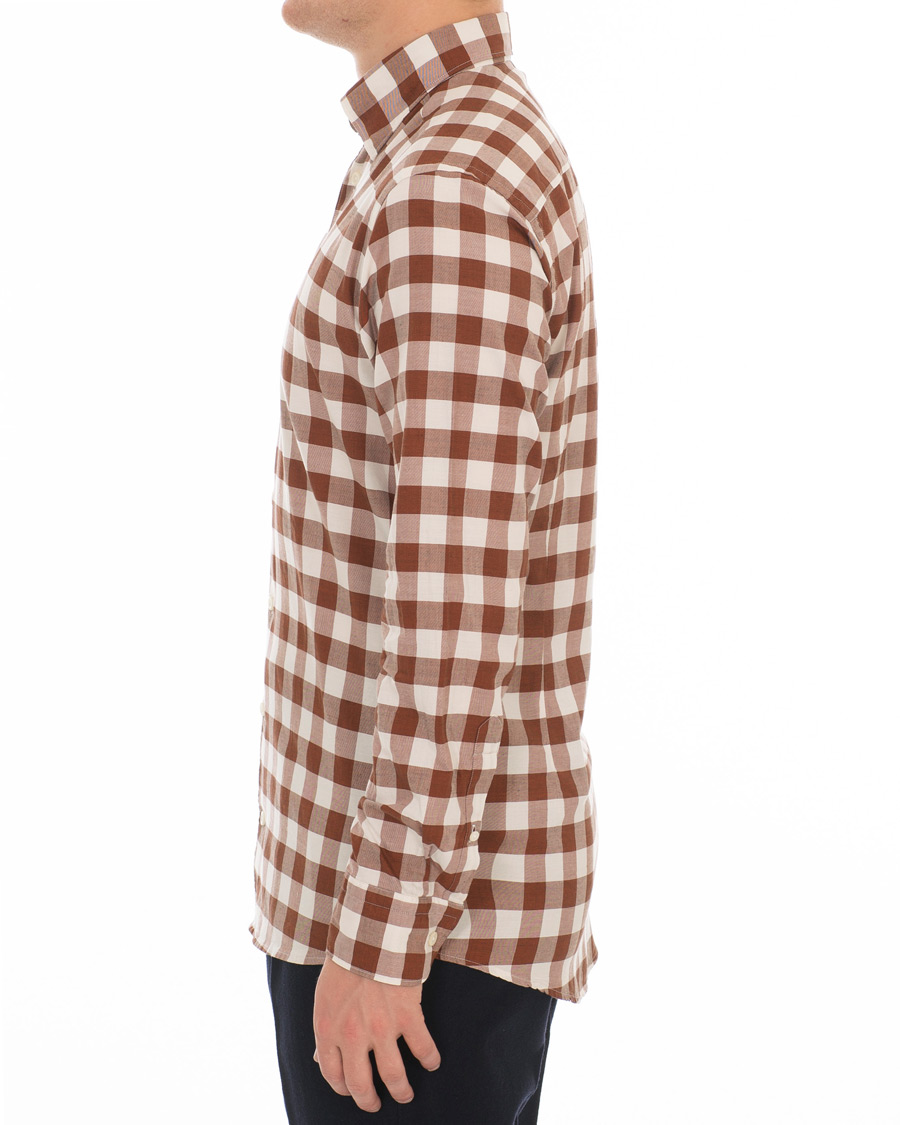 Uomini | Camicie | Eton | Slim Fit Twill Button Under Shirt Red/White