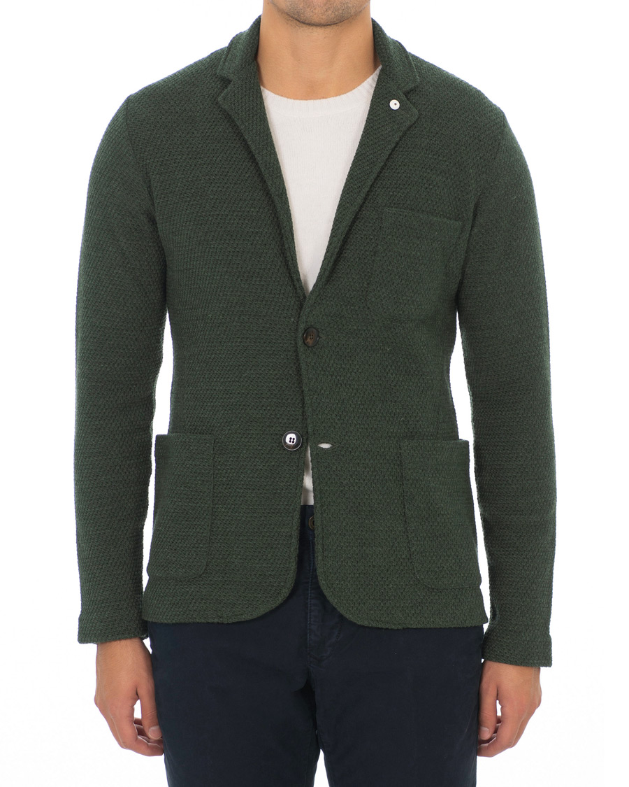 Uomini | Blazers | L.B.M. 1911 | Knitted Cardigan Blazer Green