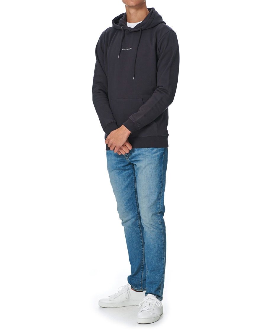 Uomini | Maglieria | NN07 | Barrow Printed Hoodie Navy Blue