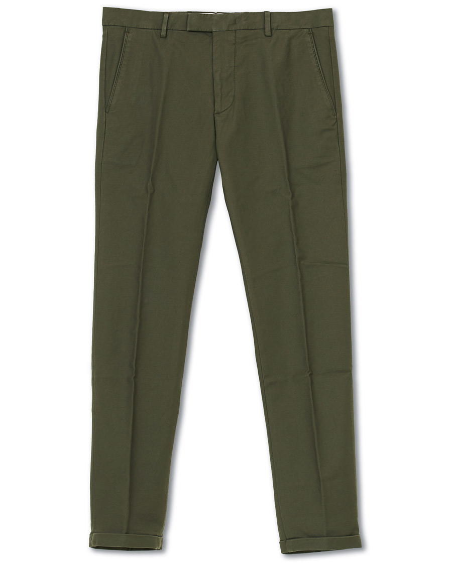 Uomini | Pantaloni | NN07 | Scott Regular Fit Stretch Trousers Army Green