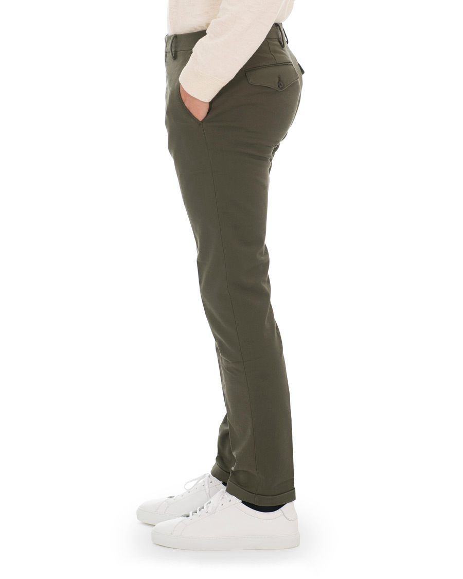 Uomini | Pantaloni | NN07 | Scott Regular Fit Stretch Trousers Army Green