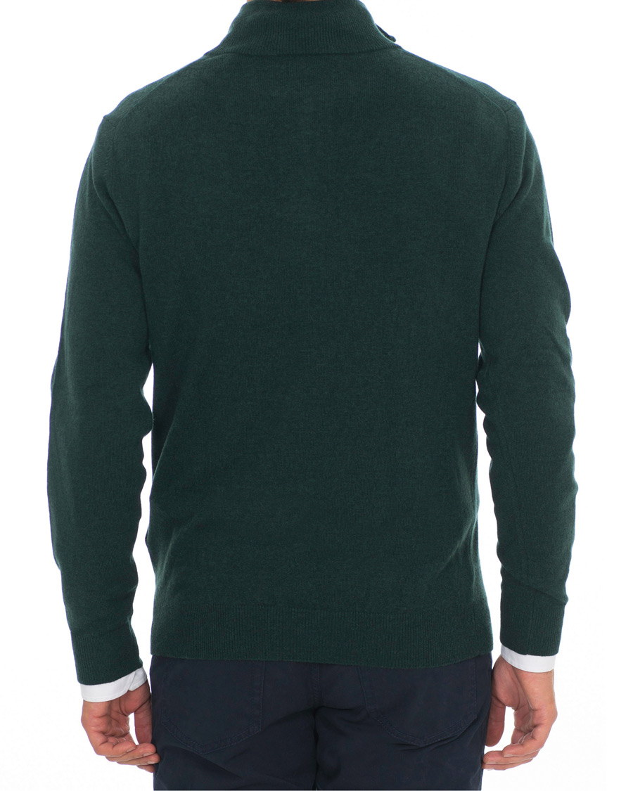Uomini | Maglieria | Gant | Lambswool Half Zip Tartan Green
