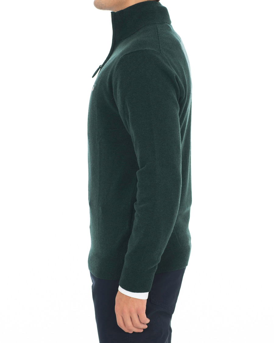 Uomini | Maglieria | Gant | Lambswool Half Zip Tartan Green