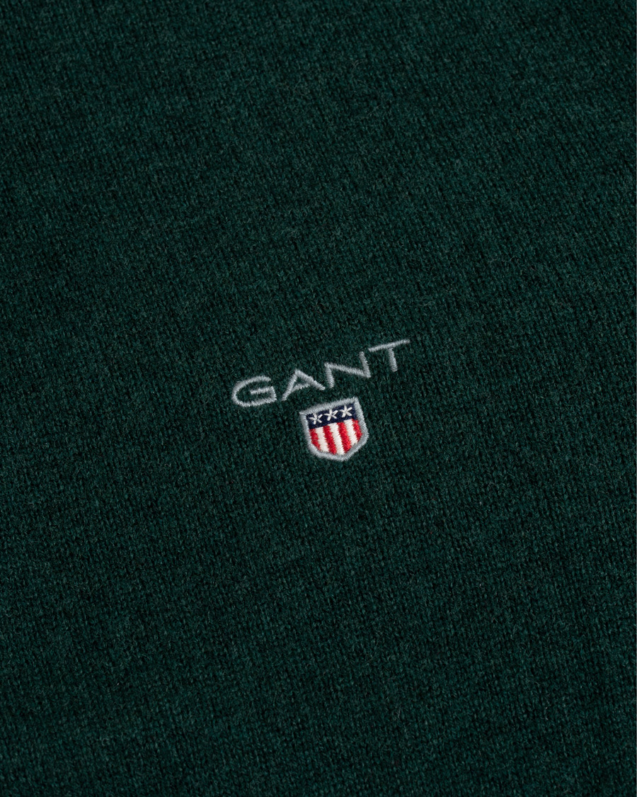 Uomini | Maglieria | Gant | Lambswool Half Zip Tartan Green