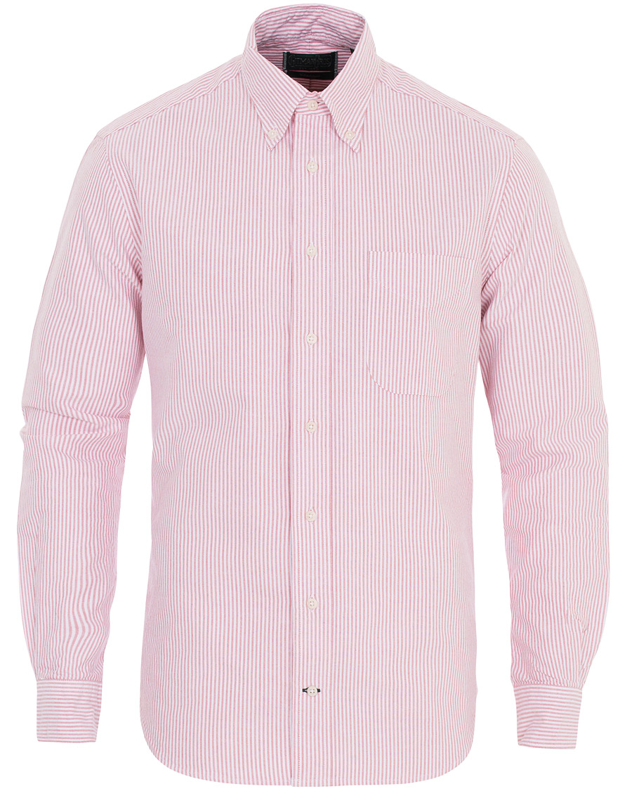 Uomini | Camicie | Gitman Vintage | Button Down Striped Oxford Shirt Red