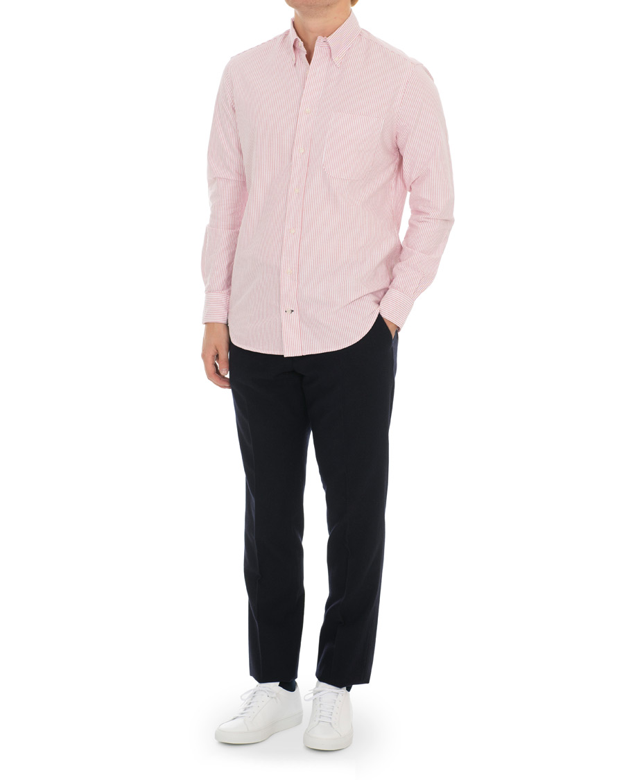 Uomini | Camicie | Gitman Vintage | Button Down Striped Oxford Shirt Red