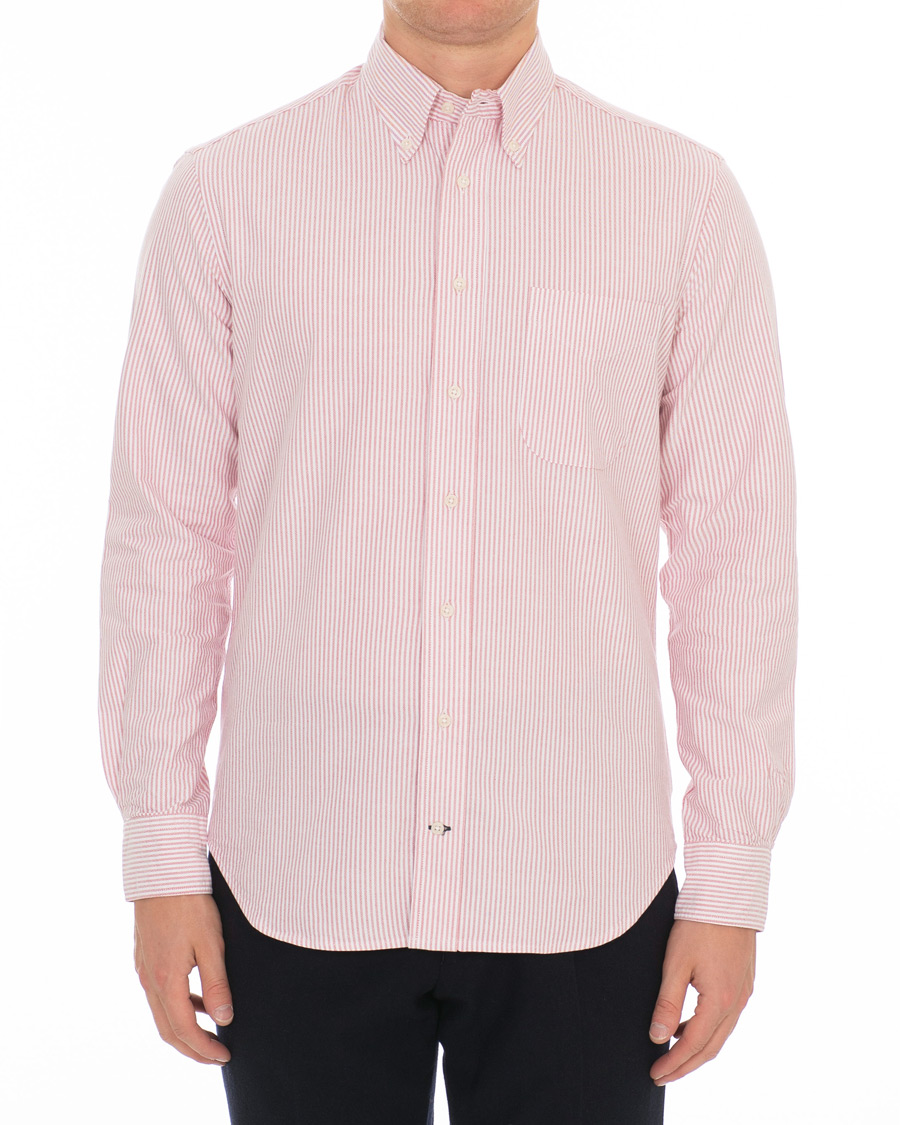 Uomini | Camicie | Gitman Vintage | Button Down Striped Oxford Shirt Red