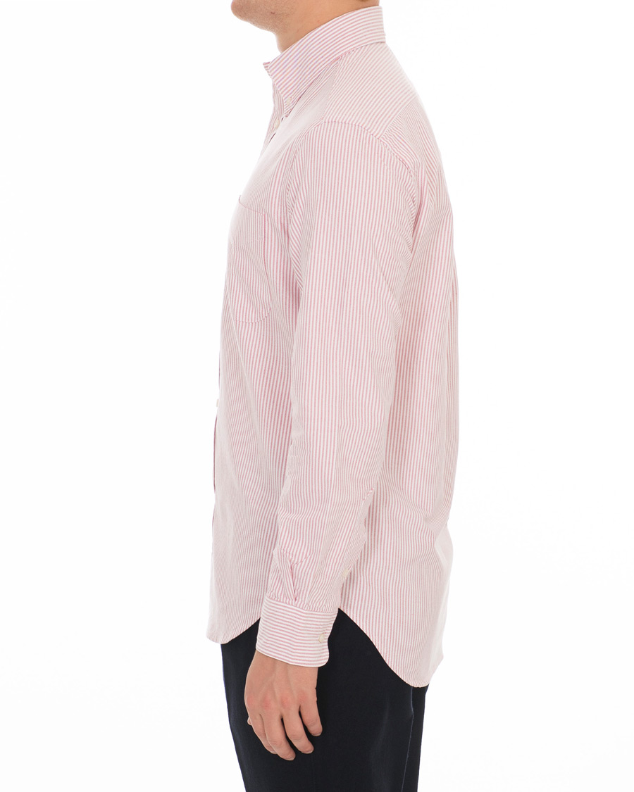 Uomini | Camicie | Gitman Vintage | Button Down Striped Oxford Shirt Red