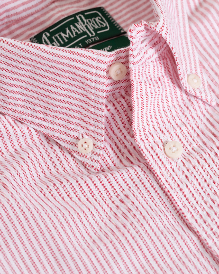 Uomini | Camicie | Gitman Vintage | Button Down Striped Oxford Shirt Red