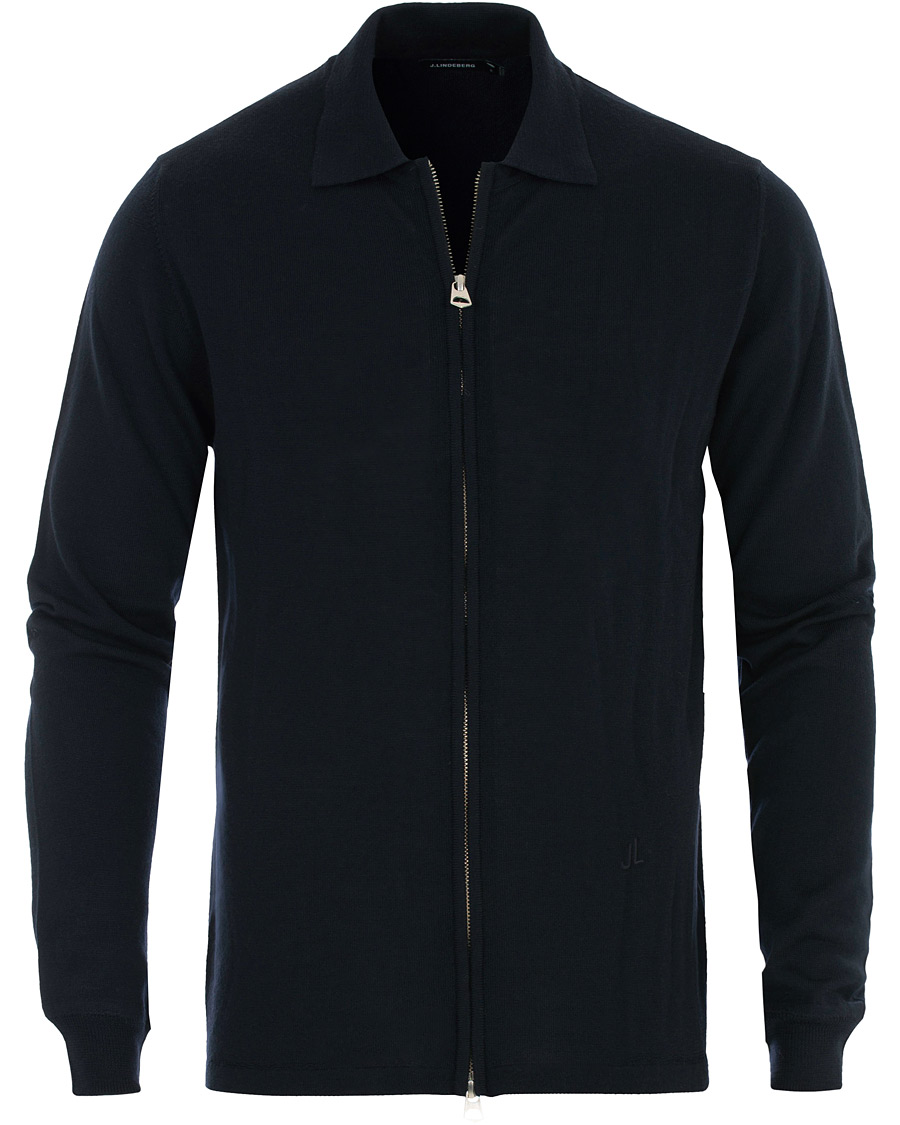 Uomini | Maglieria | J.Lindeberg | Nyle Full Zip Merino Navy