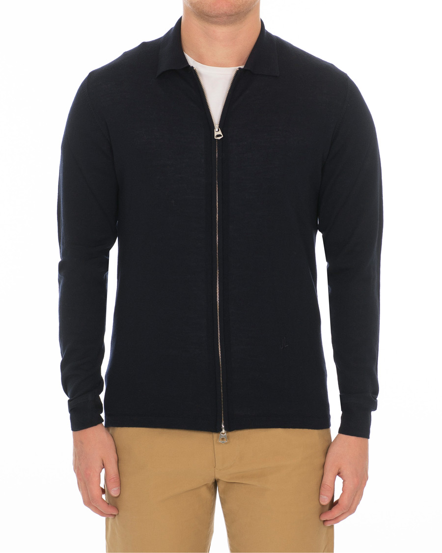 Uomini | Maglieria | J.Lindeberg | Nyle Full Zip Merino Navy