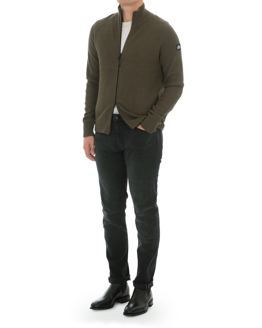 Uomini | Maglieria | J.Lindeberg | Carlo Cotton/Wool Full Zip Green