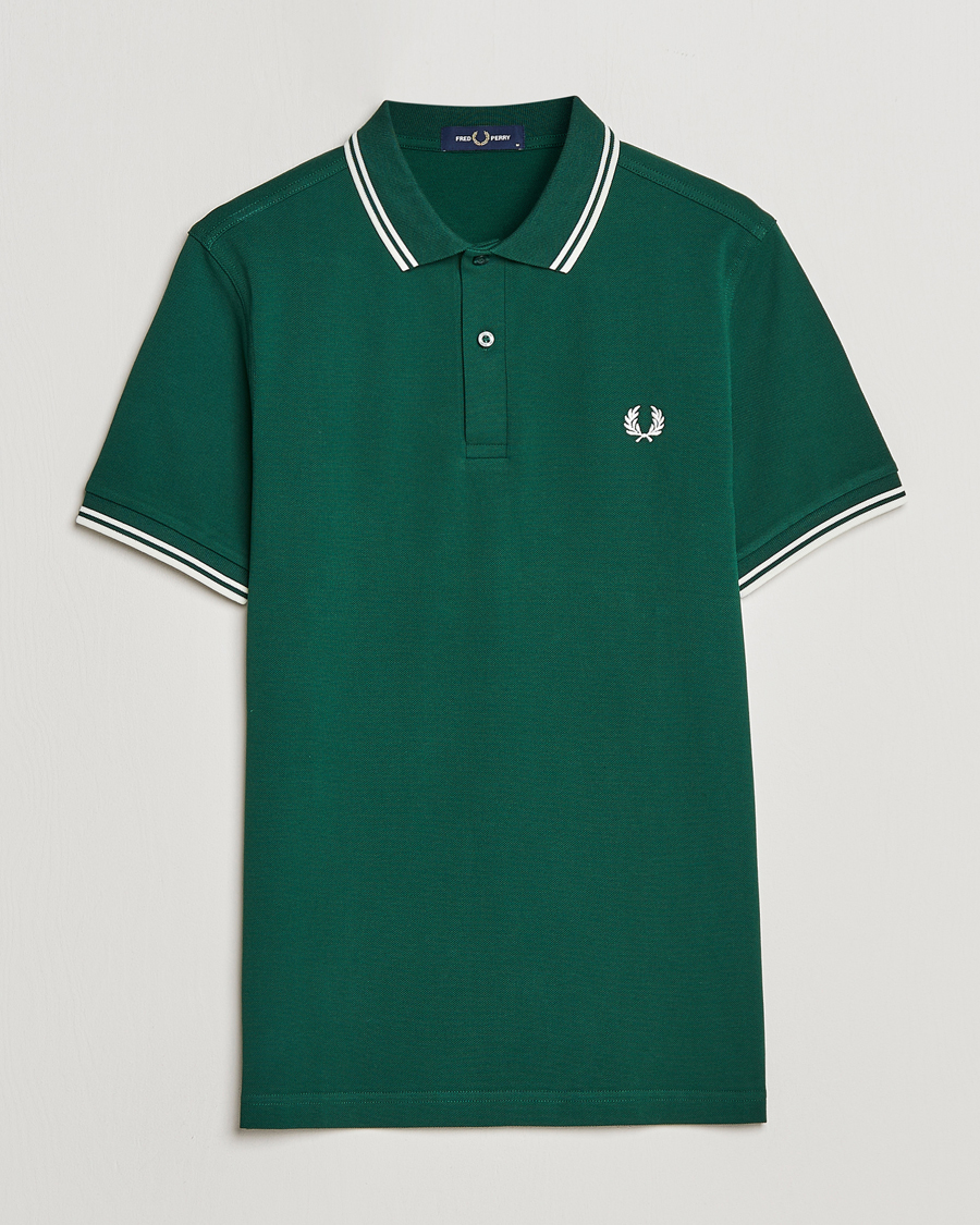 Uomini | Polo | Fred Perry | Twin Tipped Polo Shirt Ivy/Snow White