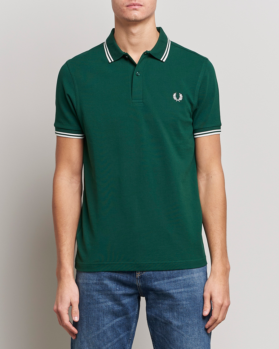 Uomini | Polo | Fred Perry | Twin Tipped Polo Shirt Ivy/Snow White