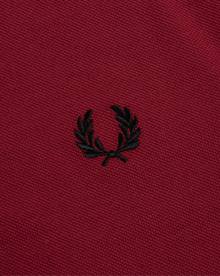 Uomini | Maglieria | Fred Perry | Slim Fit Long Sleeve Polo Twin Tip Wine Red