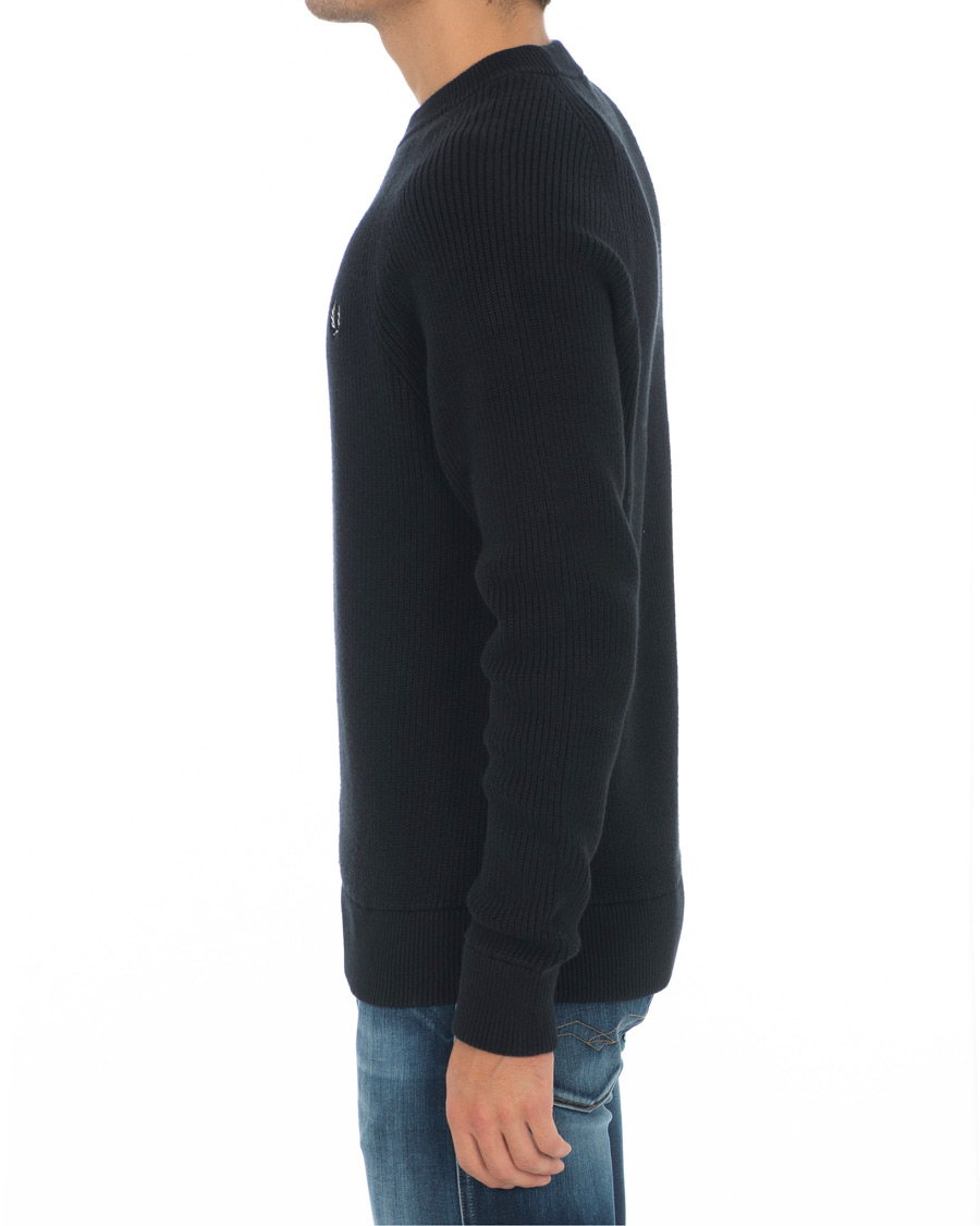 Uomini | Maglieria | Fred Perry | Ribbed Crew Neck Jumper Black