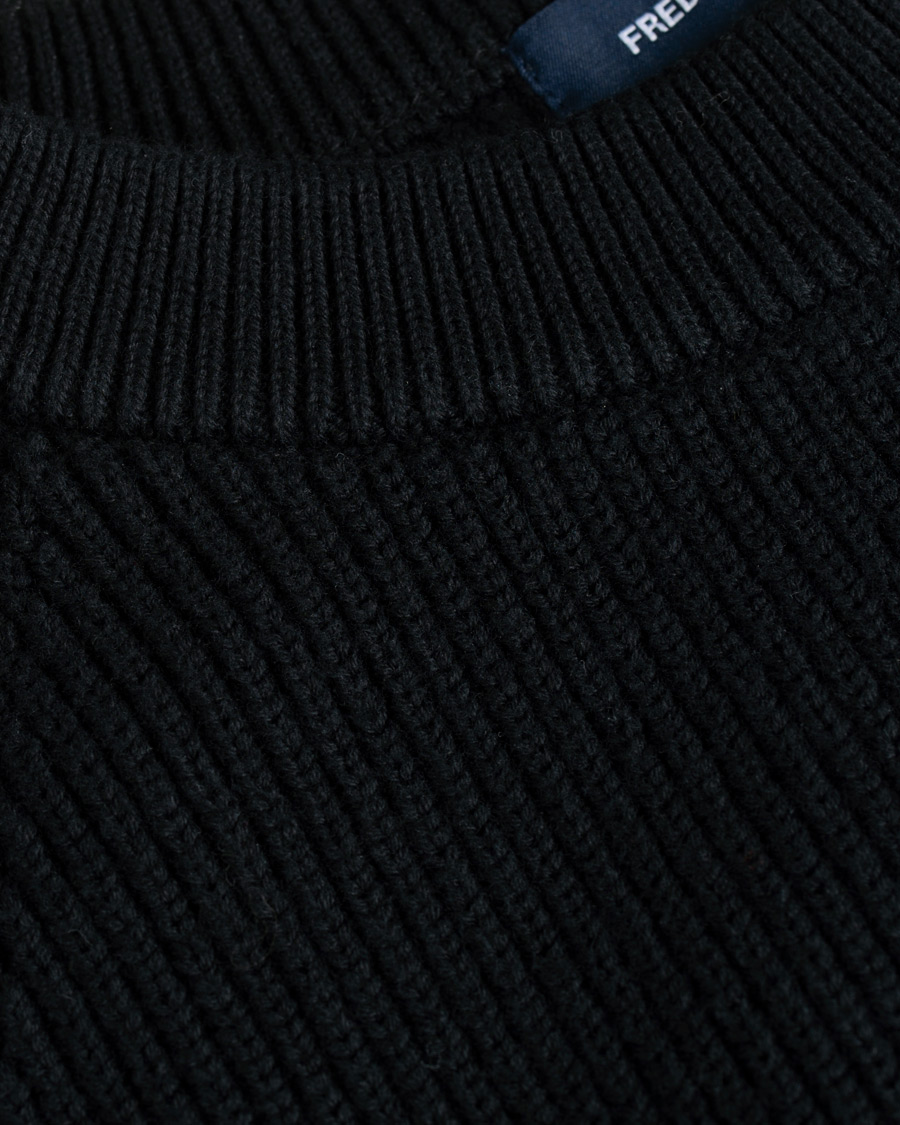 Uomini | Maglieria | Fred Perry | Ribbed Crew Neck Jumper Black