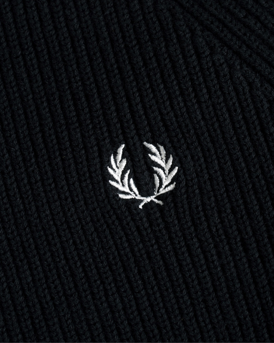 Uomini | Maglieria | Fred Perry | Ribbed Crew Neck Jumper Black