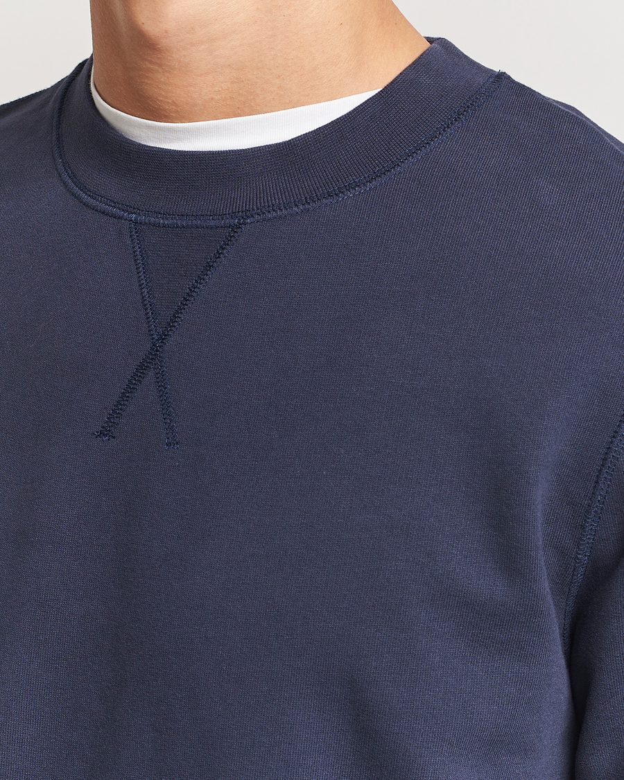 Uomini | Maglieria | Sunspel | Loopback Sweatshirt Navy