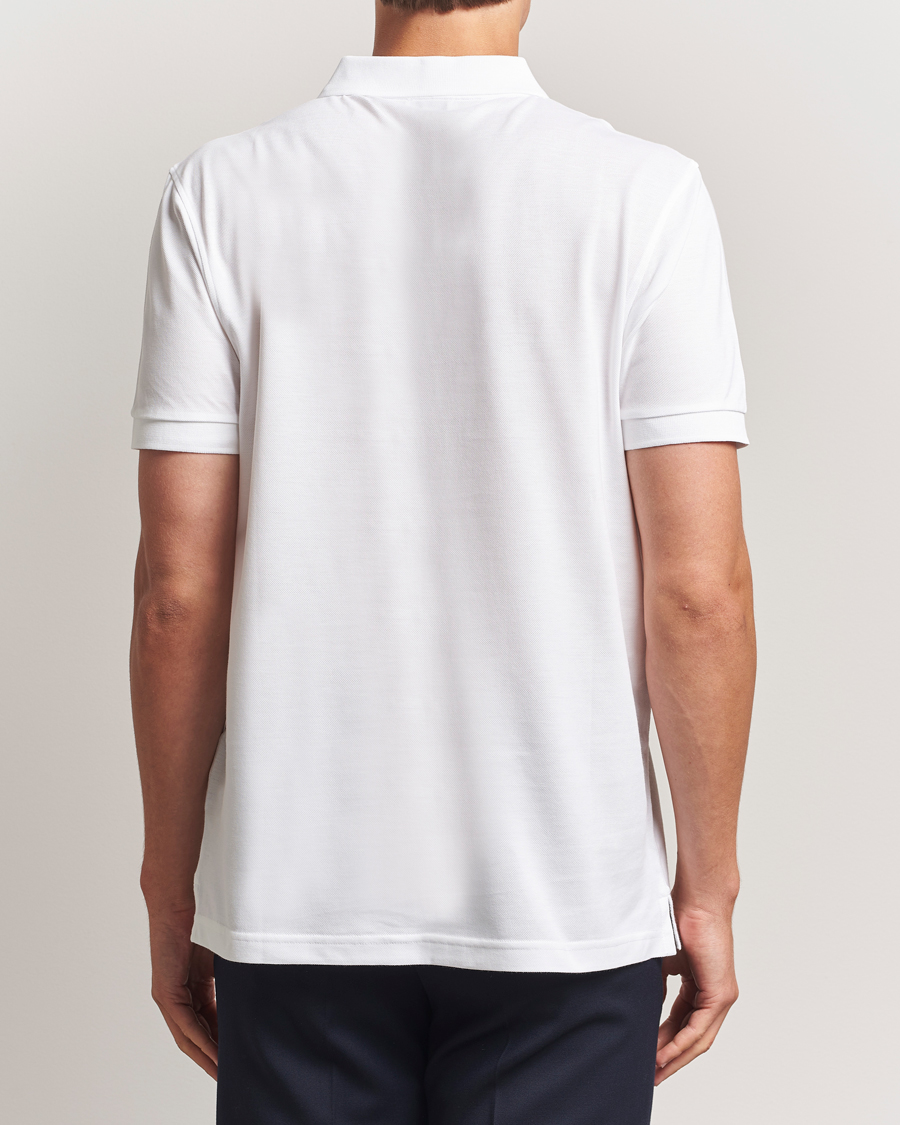 Uomini | Polo | Sunspel | Short Sleeve Pique Polo White