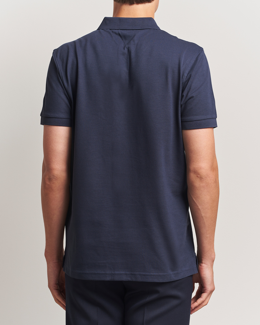 Uomini | Polo | Sunspel | Short Sleeve Pique Polo Navy