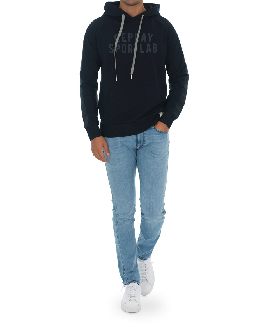 Uomini | Maglieria | Replay | SportLab Pullover Hoodie Denim Blue