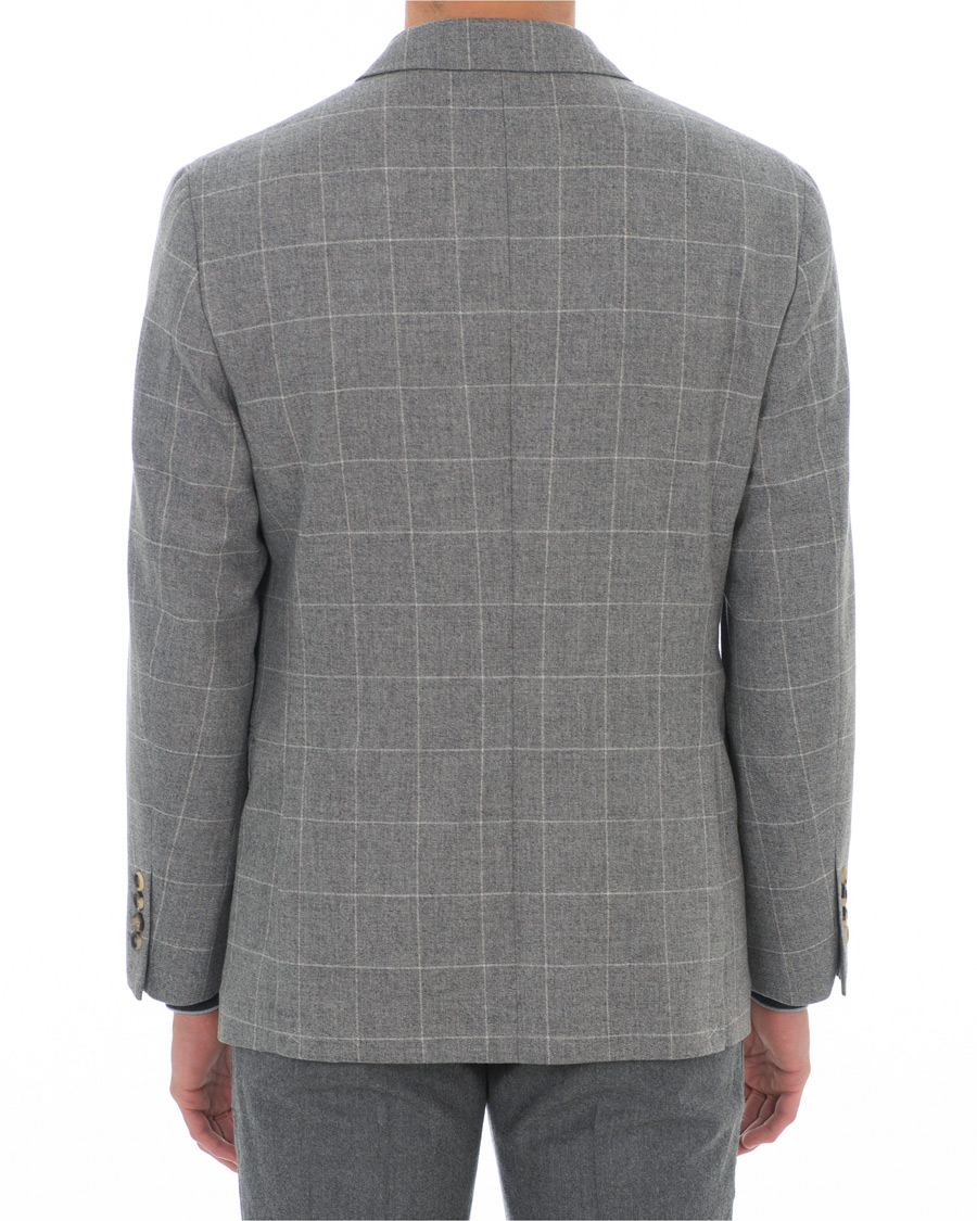 Uomini | Blazers | Brunello Cucinelli | Windowpane Check Blazer Light Grey