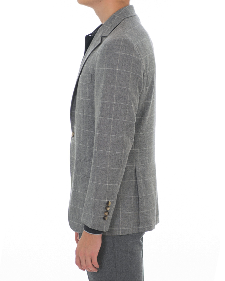 Uomini | Blazers | Brunello Cucinelli | Windowpane Check Blazer Light Grey