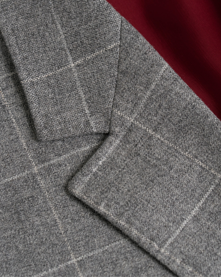 Uomini | Blazers | Brunello Cucinelli | Windowpane Check Blazer Light Grey