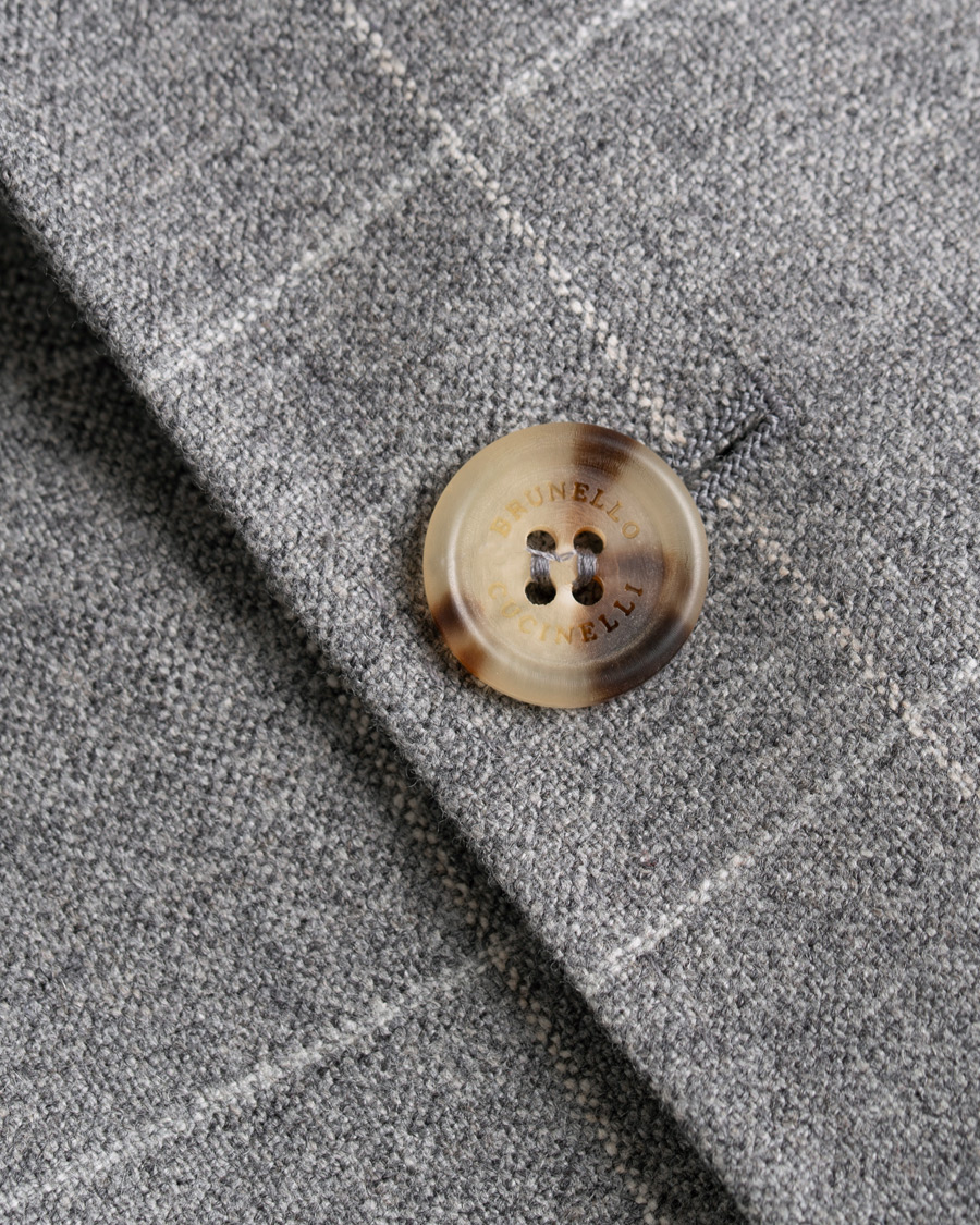 Uomini | Blazers | Brunello Cucinelli | Windowpane Check Blazer Light Grey