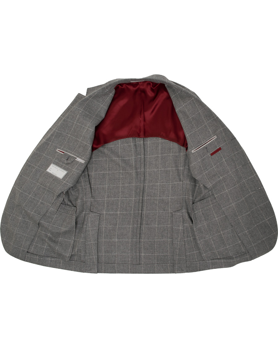 Uomini | Blazers | Brunello Cucinelli | Windowpane Check Blazer Light Grey