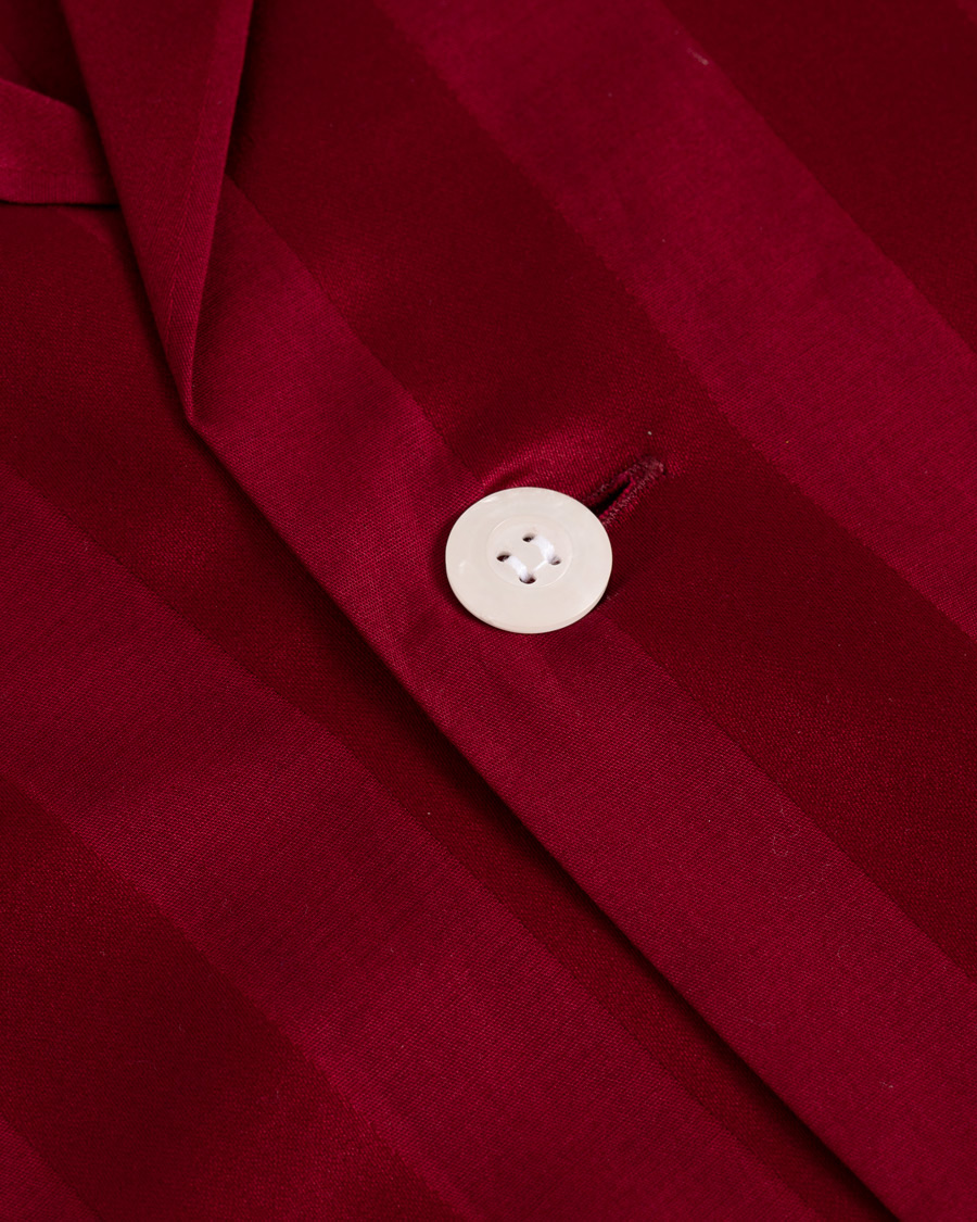 Uomini | Accappatoi & Pigiami | Derek Rose | Cotton Satin Striped Pyjama Set Wine Red