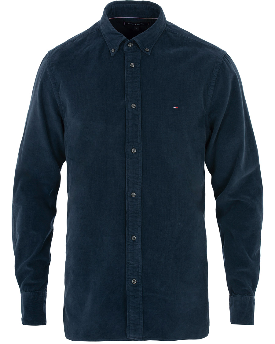 Uomini | Camicie | Tommy Hilfiger | Garment Dyed Corduroy Shirt Navy
