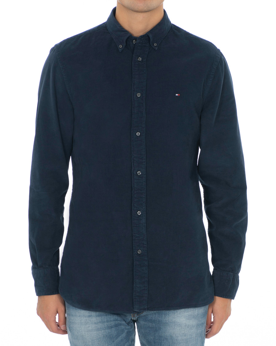 Uomini | Camicie | Tommy Hilfiger | Garment Dyed Corduroy Shirt Navy