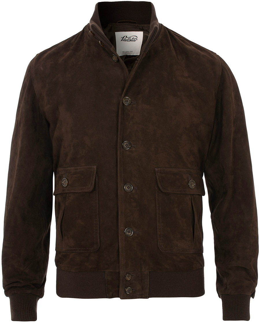 Uomini | Giacche | Valstar | Valstarino Suede Jacket Dark Brown