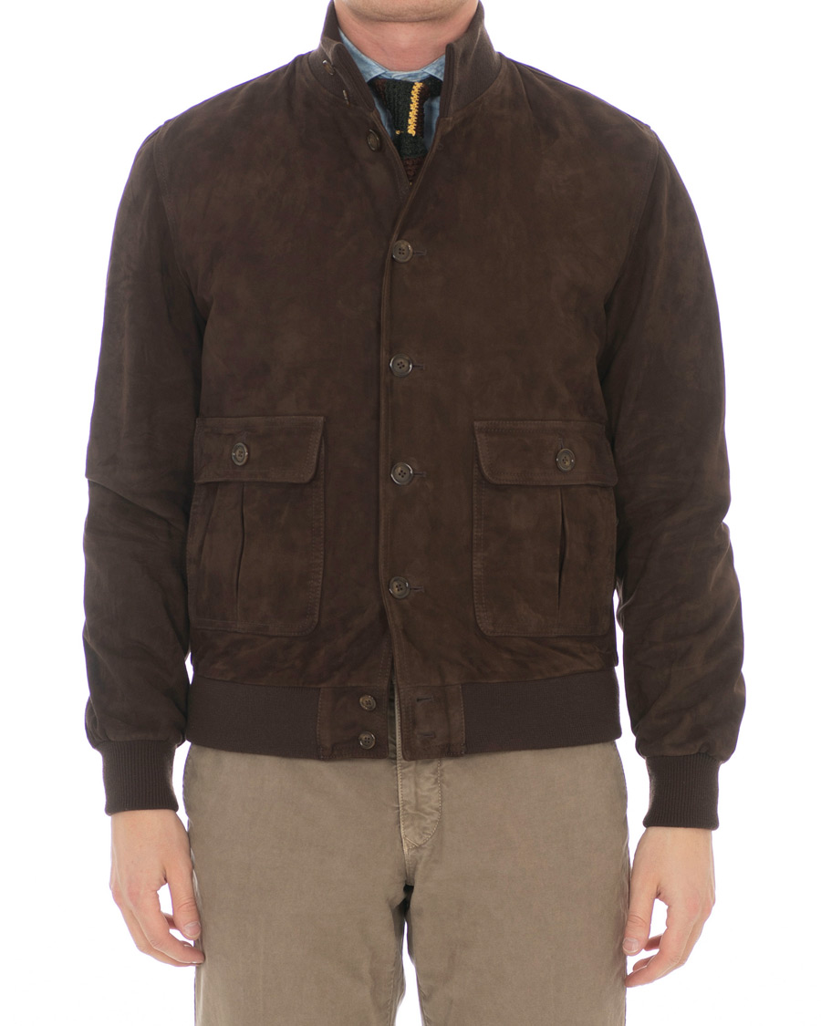 Uomini | Giacche | Valstar | Valstarino Suede Jacket Dark Brown