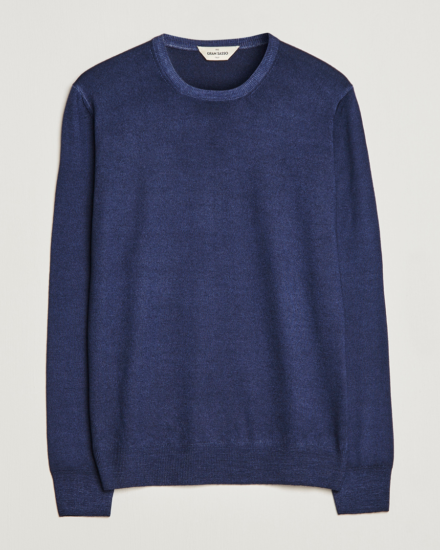 Uomini | Maglieria | Gran Sasso | Vintage Merino Fashion Fit Crew Neck Pullover Navy