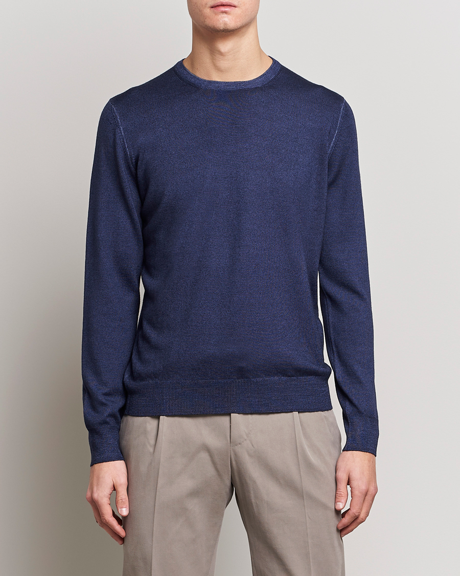 Uomini | Maglieria | Gran Sasso | Vintage Merino Fashion Fit Crew Neck Pullover Navy