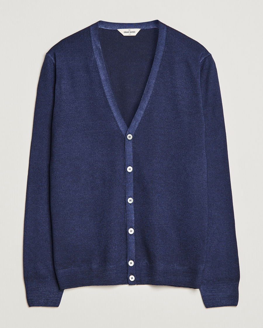 Uomini | Maglieria | Gran Sasso | Vintage Merino Fashion Fit Cardigan Navy