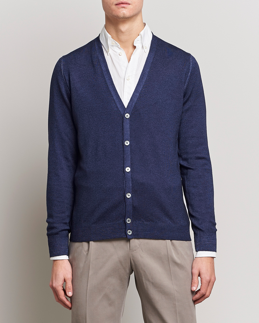 Uomini | Maglieria | Gran Sasso | Vintage Merino Fashion Fit Cardigan Navy
