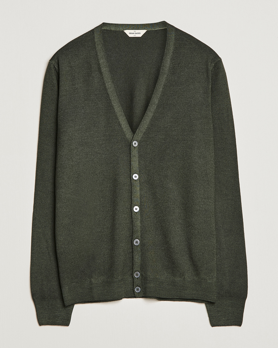 Uomini | Maglieria | Gran Sasso | Vintage Merino Fashion Fit Cardigan Green