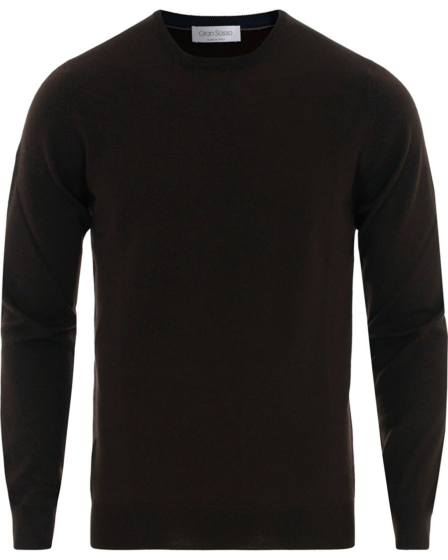 Uomini | Maglieria | Gran Sasso | Merino Fashion Fit Crew Neck Pullover Brown