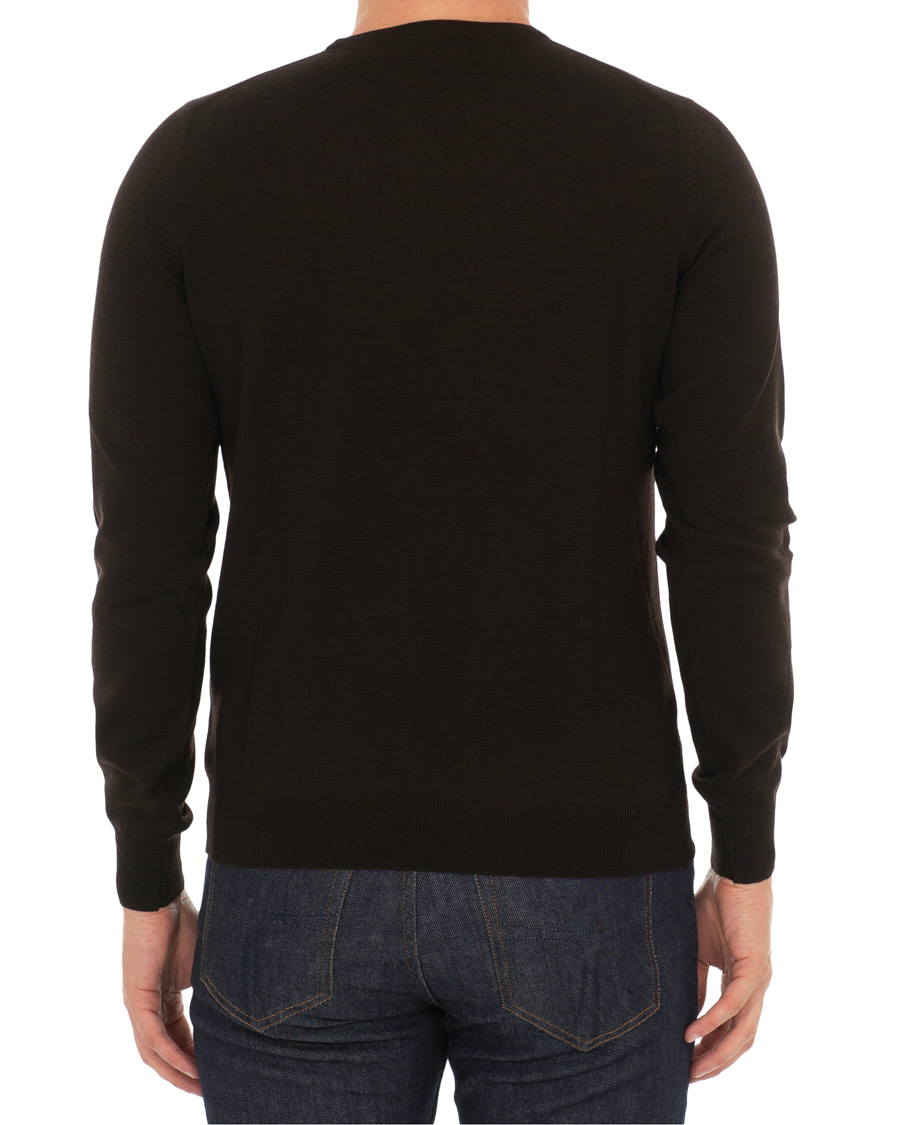 Uomini | Maglieria | Gran Sasso | Merino Fashion Fit Crew Neck Pullover Brown