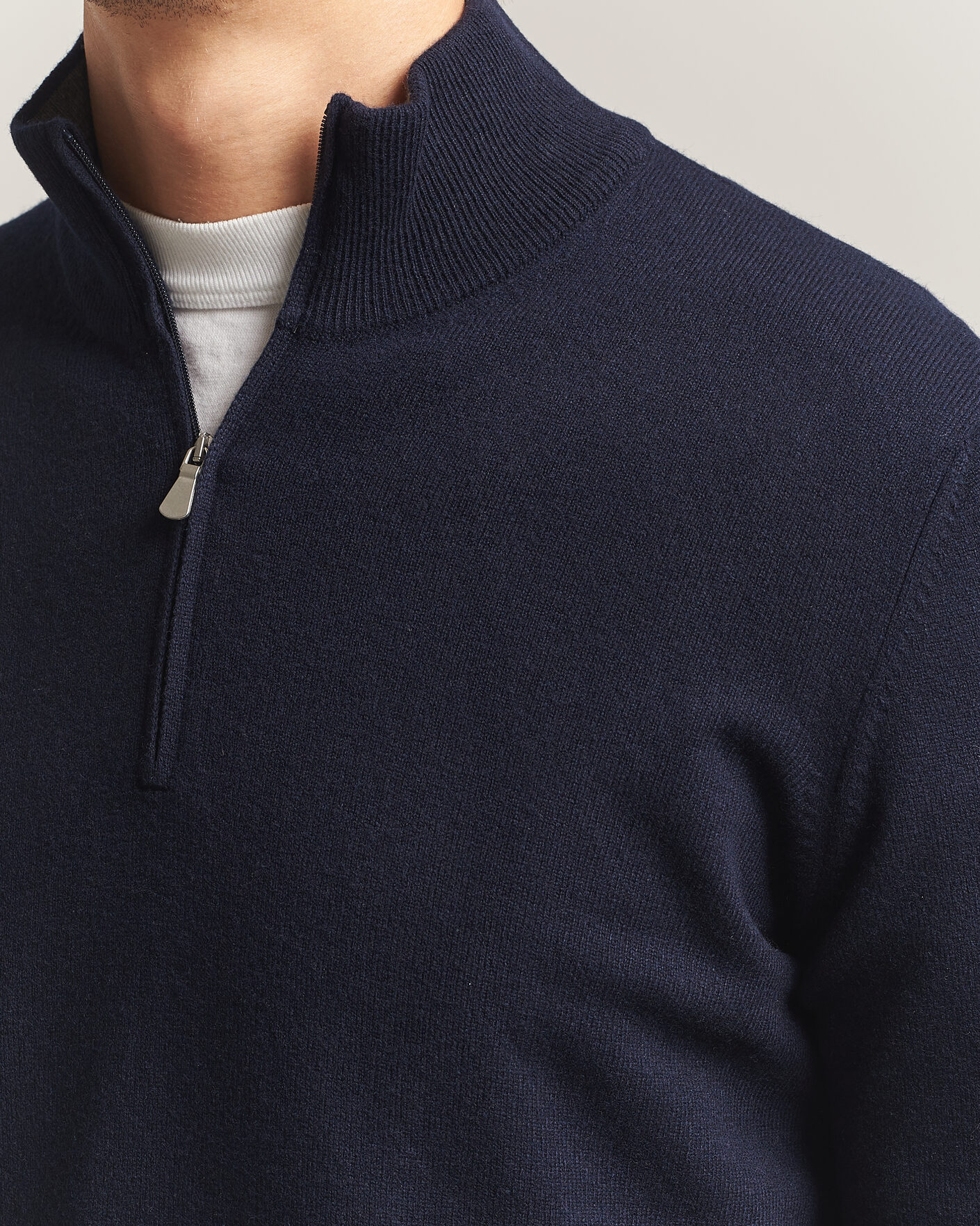 Uomini | Maglieria | Gran Sasso | Wool/Cashmere Half Zip Navy